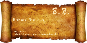 Bakos Neszta névjegykártya